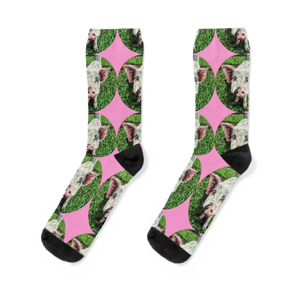 

Holly Happy Cute Pig Socks fashionable christmas stocking christmas gift Stockings man Socks Women's Men's