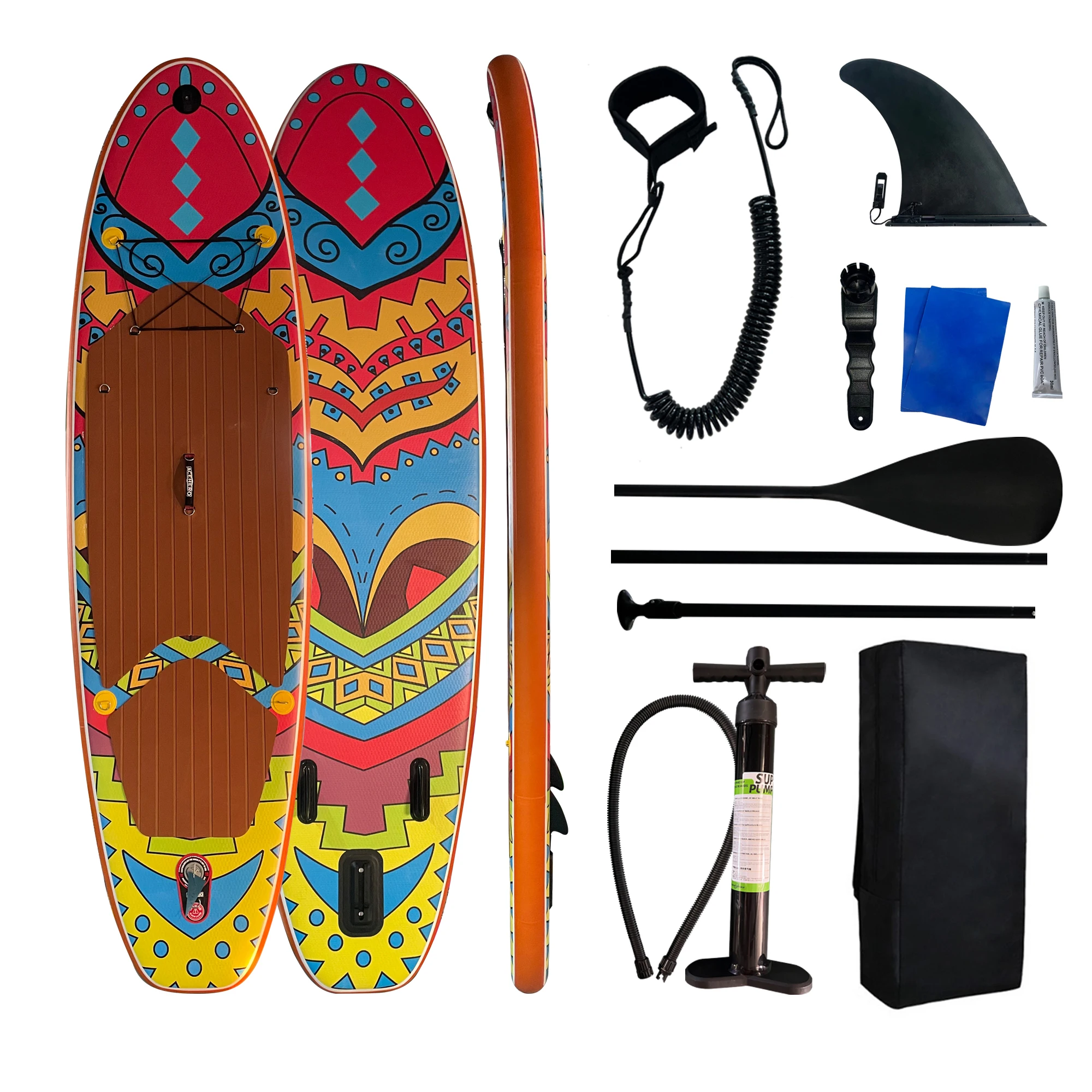 Drop Stitch Inflatable Paddle Board SUP Eco-Friendly Portable 3fins OEM