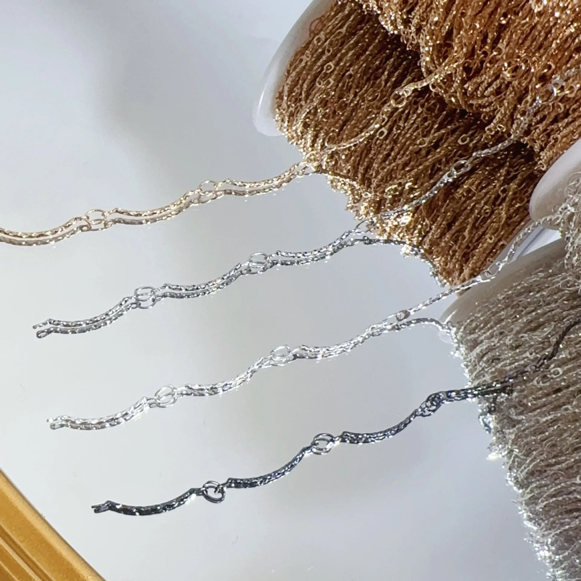 10 Meters Wholesale Copper Stick Thin Chains for Jewelry Making Wavy Wire Connection DIY Necklace Bracelet Jewelry Accessories