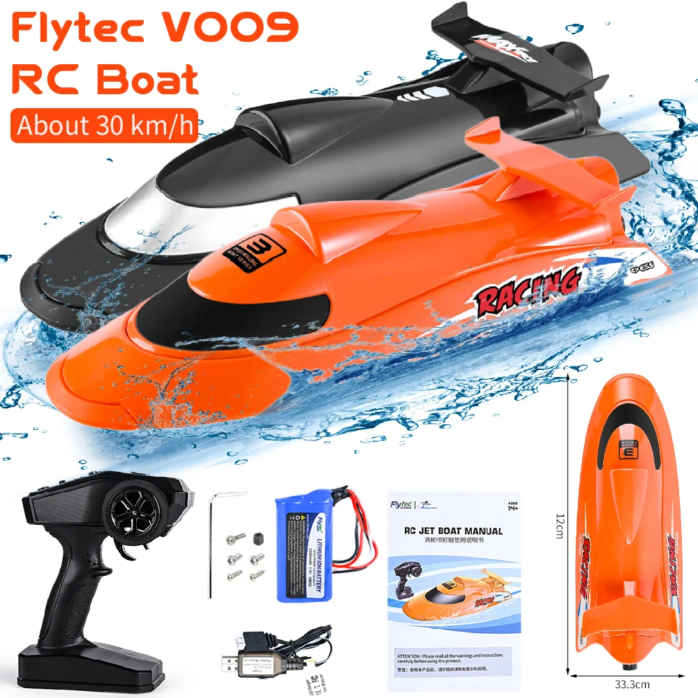 

Flytec V009 Лодки с дистанционным управлением 2,4G Радиоуправляемая лодка 3 скорости Регулируемая 30 км/ч Высокоскоростная Самостоятельная радиоуправляемая игрушка в подарок для детей и взрослых
