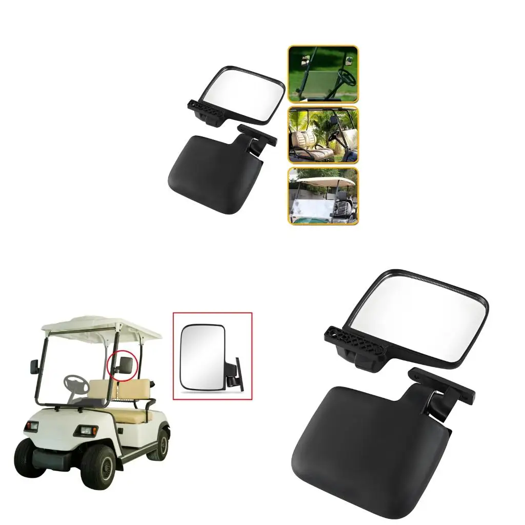  Double Panel Rear View Mirror For Electric Golf Carts 360 Degree Adjustable Mounting Bracket Reverse Mirror