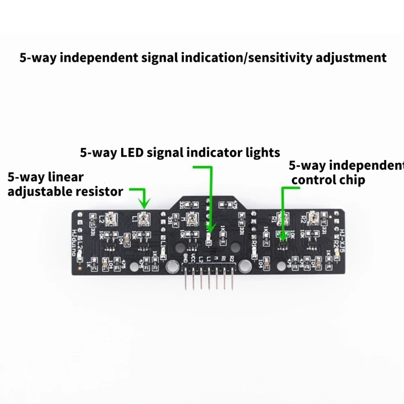 감지 5Way 디지털 트레이싱 센서를위한 STEM 교육 프로젝트 광전자 라인 사냥 색상 인식 D2RC