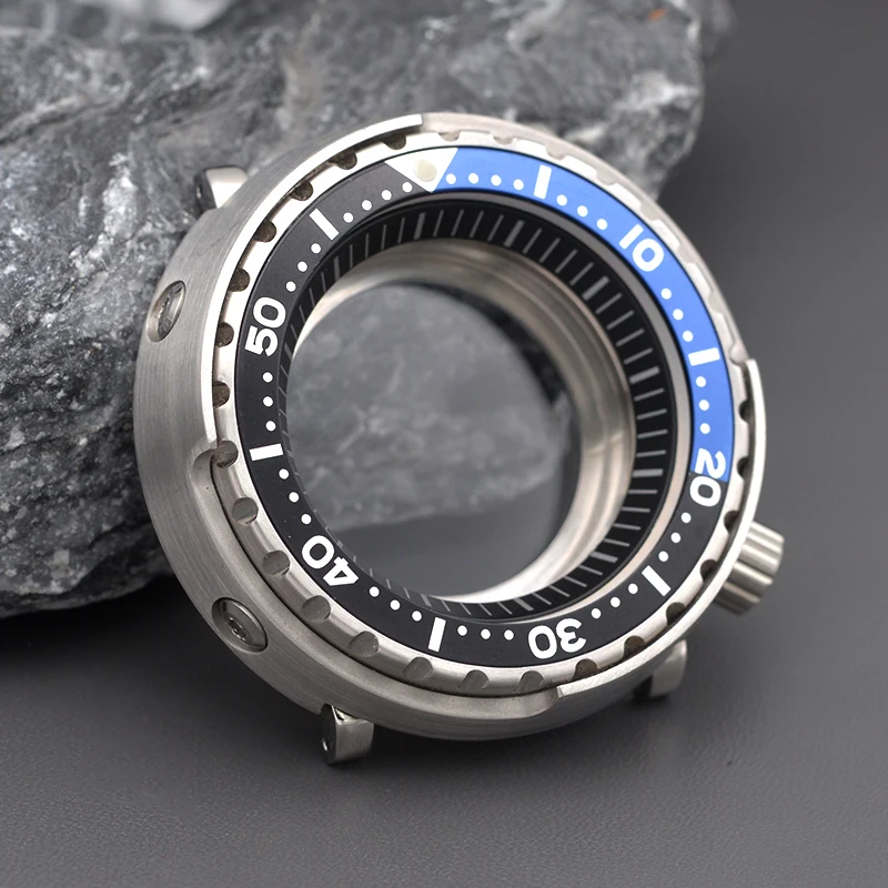 Tuna Canned Watch Case With Aluminium Watch Bezel  Fit Seiko NH35 NH36 Waterproof Resistance Stainless Steel Watch Accessories