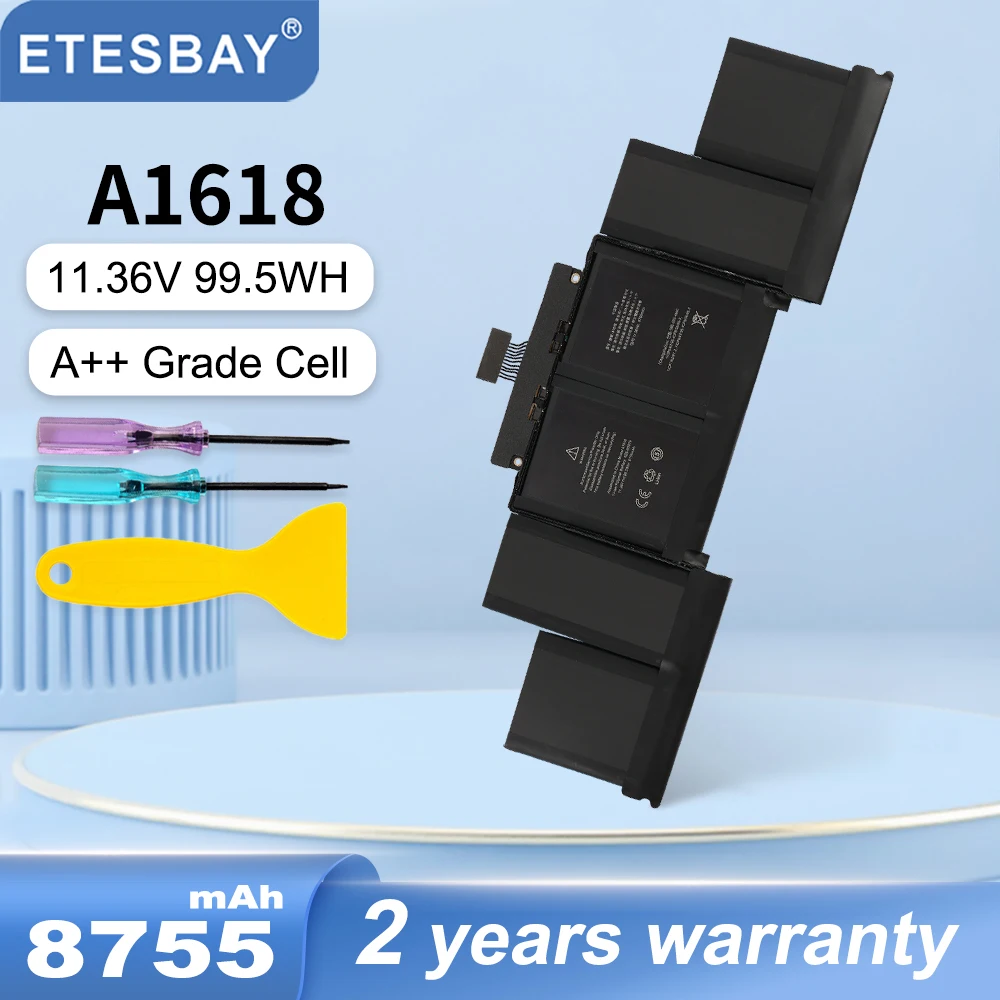 Imagem -01 - Etesbay A1618 Bateria do Portátil para Apple Macbook Pro 15 Retina A1398 Versão 2023 02000079 Mjlq2ll a Mjlt2ll a 99.5wh 8755mah etesbay a1618 bateria do portatil para apple macbook pro 15 retina a1398 versao 2023 02000079 mjlq2ll a mjlt2ll a 995wh 8755mah 01