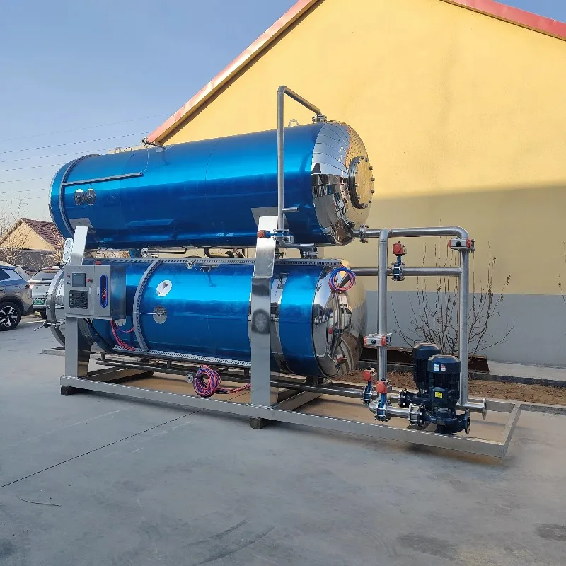 High-Temperature Spray Autoclave for Industrial Food Beverage Horizontal Steam Cooking for Meat Canned Products customized