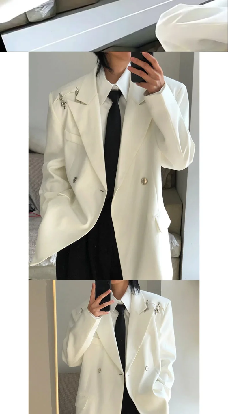 Chaqueta Casual de Metal con Hebilla de Avión para Hombre, Estilo Otoñal, Madura y Ligera, Cleanfit, Ocio, Estilo Occidental,...