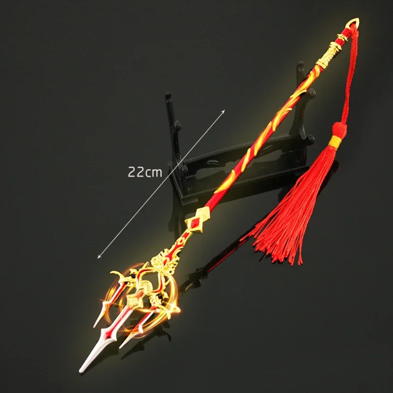 Perfect World Anime Peripheral Weapons 22cm Shi Yi Chaos War Halberd Weapon Zinc Alloy Weapon Sword Model Ornament Gift Toys