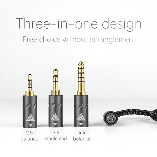 Imagen 2 del producto QKZ Q1 MAX auriculares Cable de Audio mejorado 16 soporte 352 núcleos 3 en 1 para QKZ HBB ZXT AS16 PRO ZSN PRO X plateado MMCX QDC KZ C