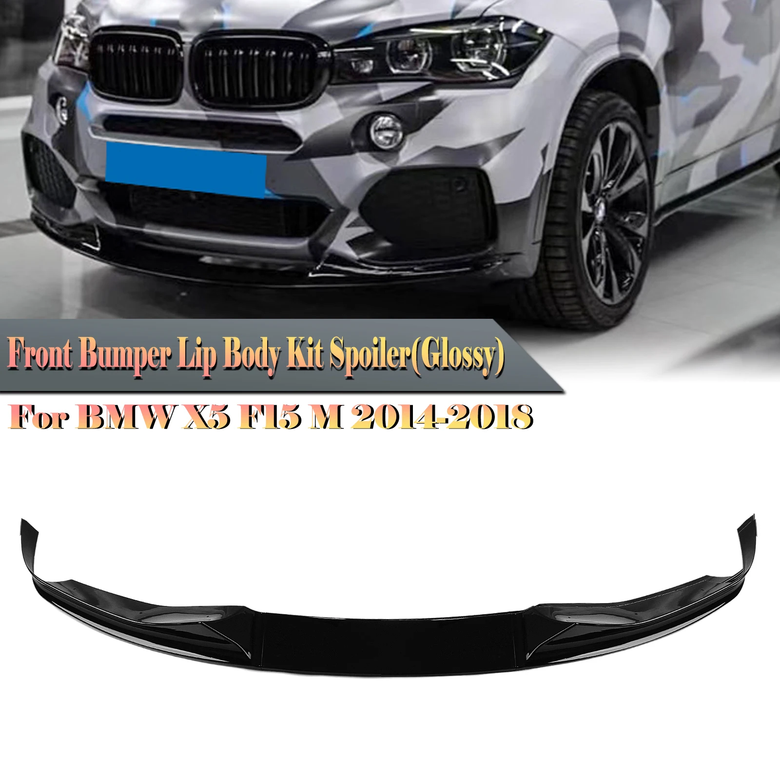 Pop para BMW X5 F15 M Sport 2014 2015 2016 2017 2018 alerón de labio de parachoques delantero negro brillante/respecto de fibra de carbono hoja divisora Protec