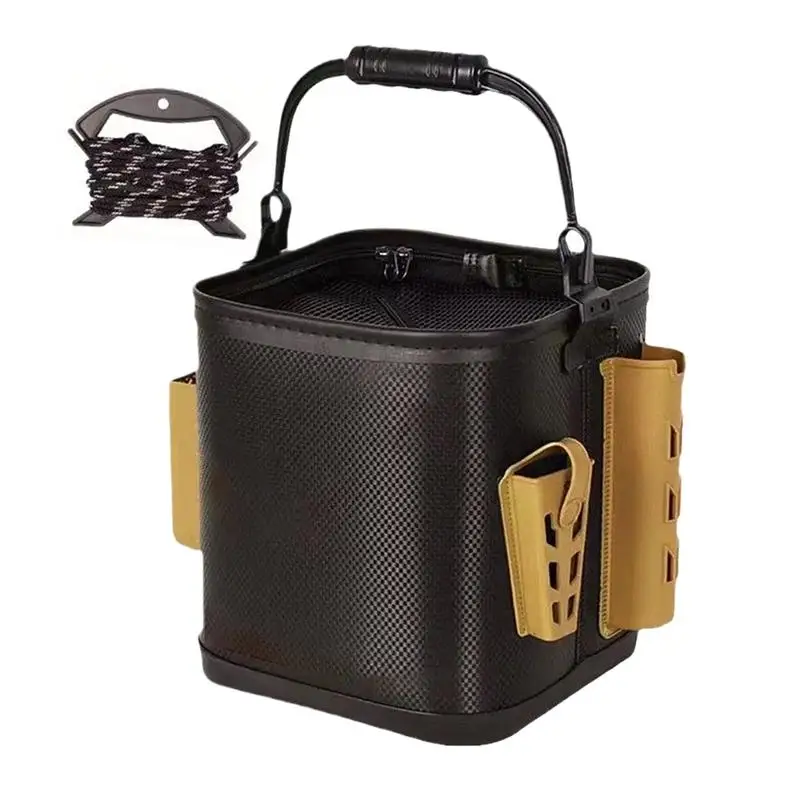 

Fishing Bucket For Fish EVA Fish Protection Bucket Double Zipper Waterproof EVA Rod Holder Water Lure Bag Lightweight Storage
