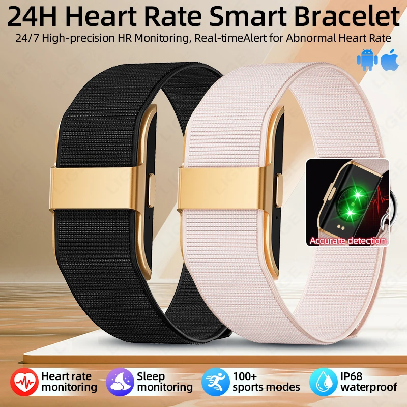 

New LIGE Smart Bracelet Sleep Monitoring Heart Rate Monitoring IP68 Waterproof Multifunction NO Screen Smart watch For Men Women