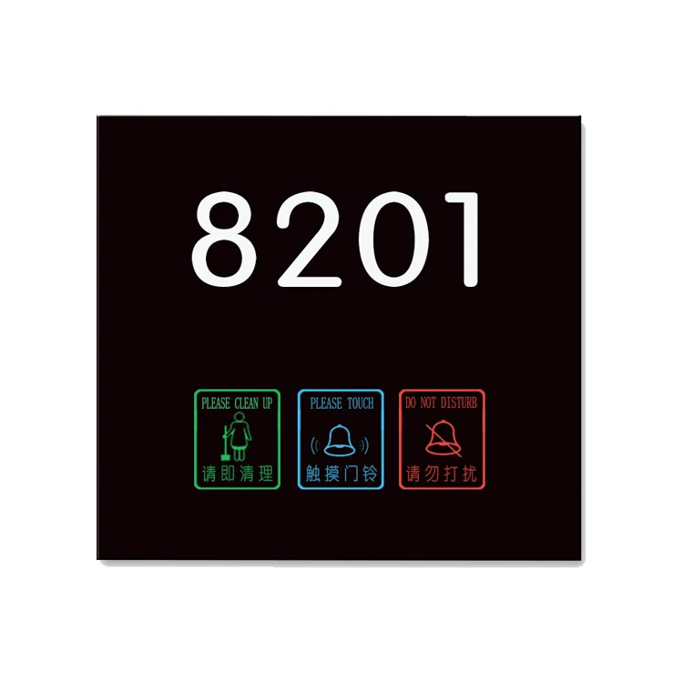 Smart Touch Screen Hotel Electronic Doorplate number signs door plate with room number