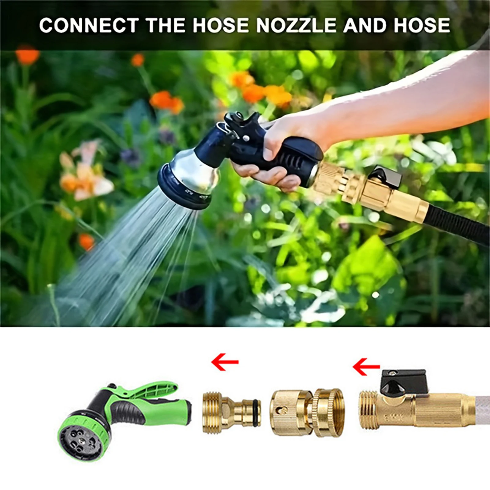 Garden Hose Quick Connector Male and Female Quick Connectors Set Universal Accessories for Bathroom Kitchen Garden