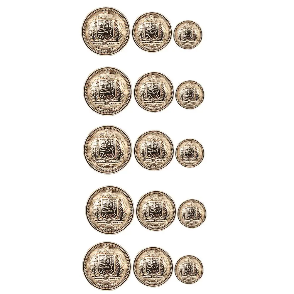 

30pcs Buttons Shield Fashion Costume Metal Button Sewing Clothes Zinc Alloy 24L15mm 32L20mm 40L25mm DIY
