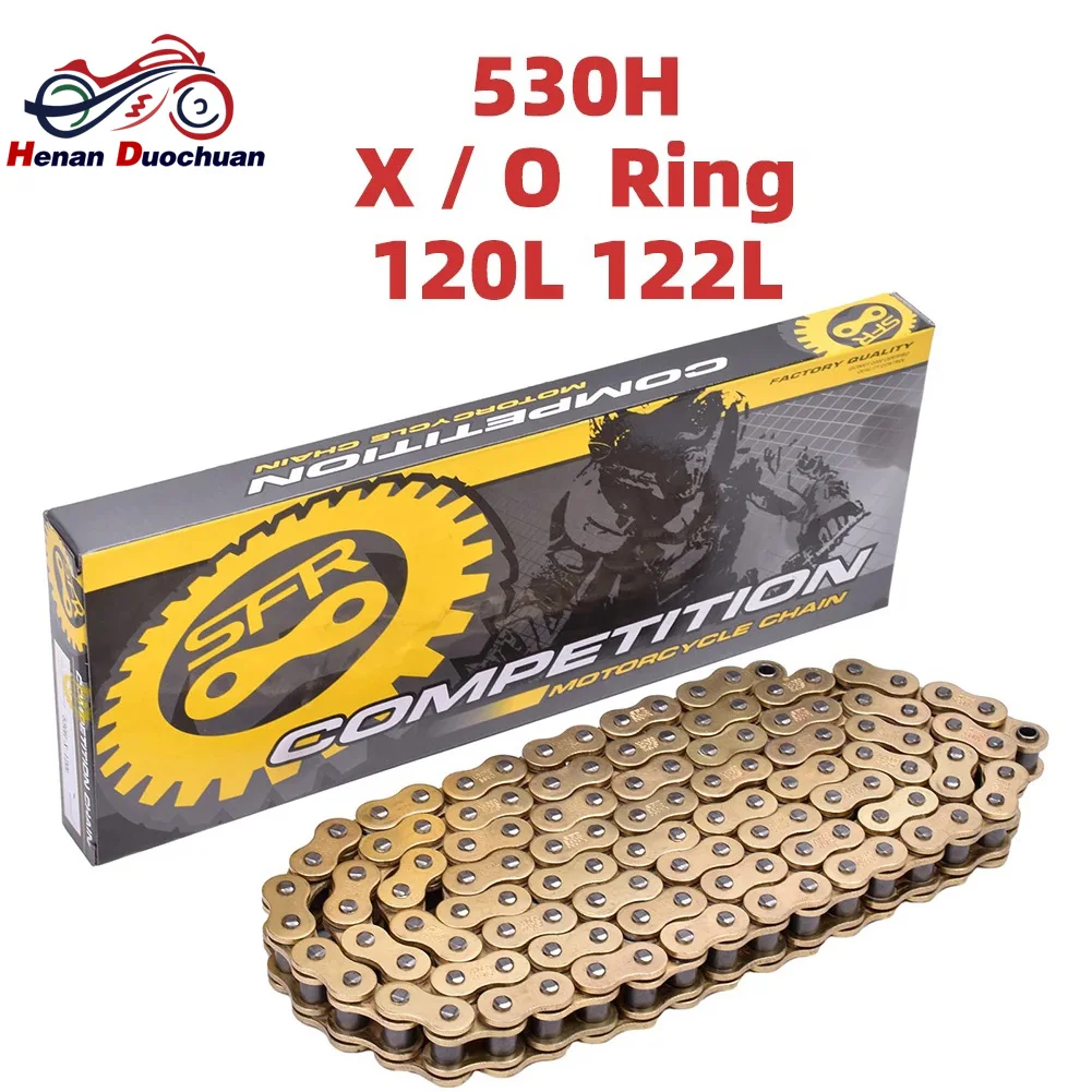 530H Motorcycle Chain 120L/122L Heavy Duty O-Ring X-Ring Drive Chain for 600cc-1200cc Motorbike ATV Quad