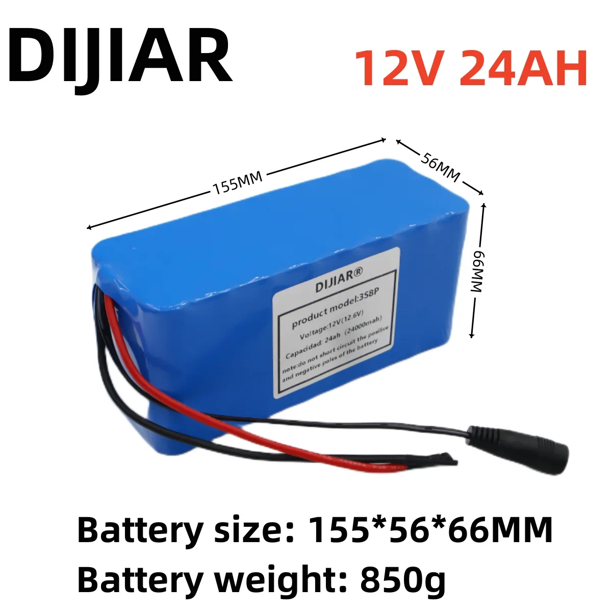 

3s8p 12V 24Ah battery pack 18650 lithium ion 12V 24000mAh DC12.6V super large capacity rechargeable battery with BMS + charger