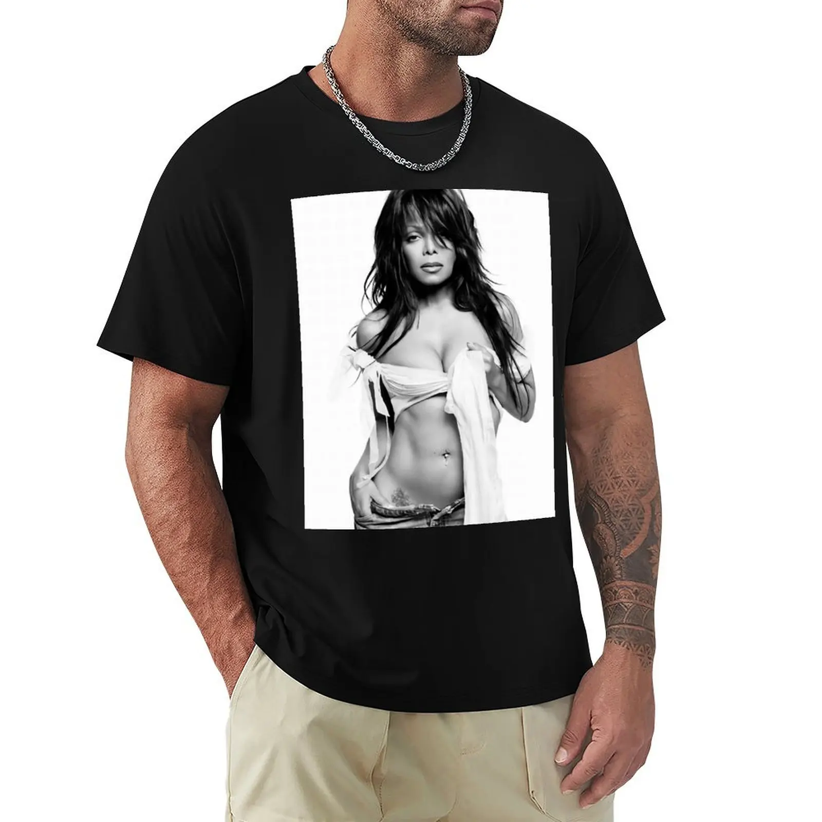 Style Black And White Janet T-Shirt Work Daily Short Sleeve Top