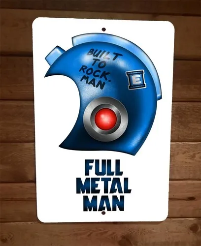 Built To Rock Full Metal Mega Man Helmet  Arcade Wall Sign