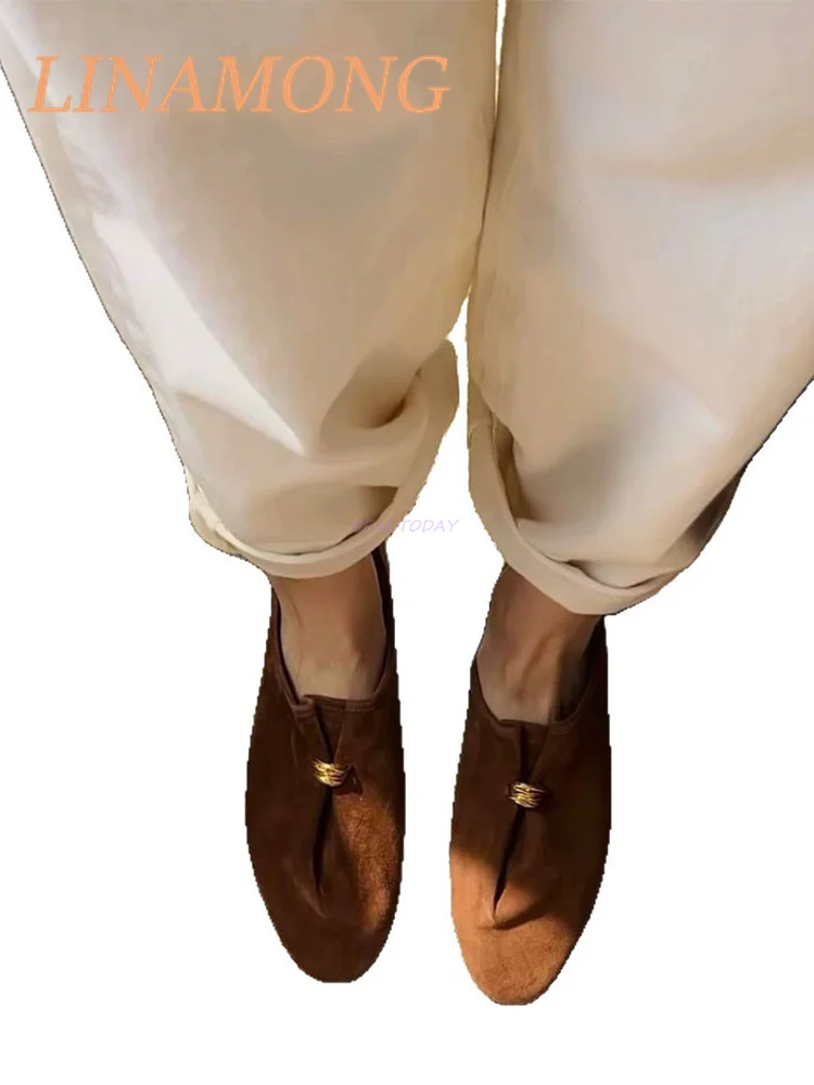 أحذية مسطحة كلاسيكية من الجلد البلوري، أحذية كسول جديدة بقدم واحدة، أحذية فردية بسيطة ومتعددة الاستخدامات بلون القهوة