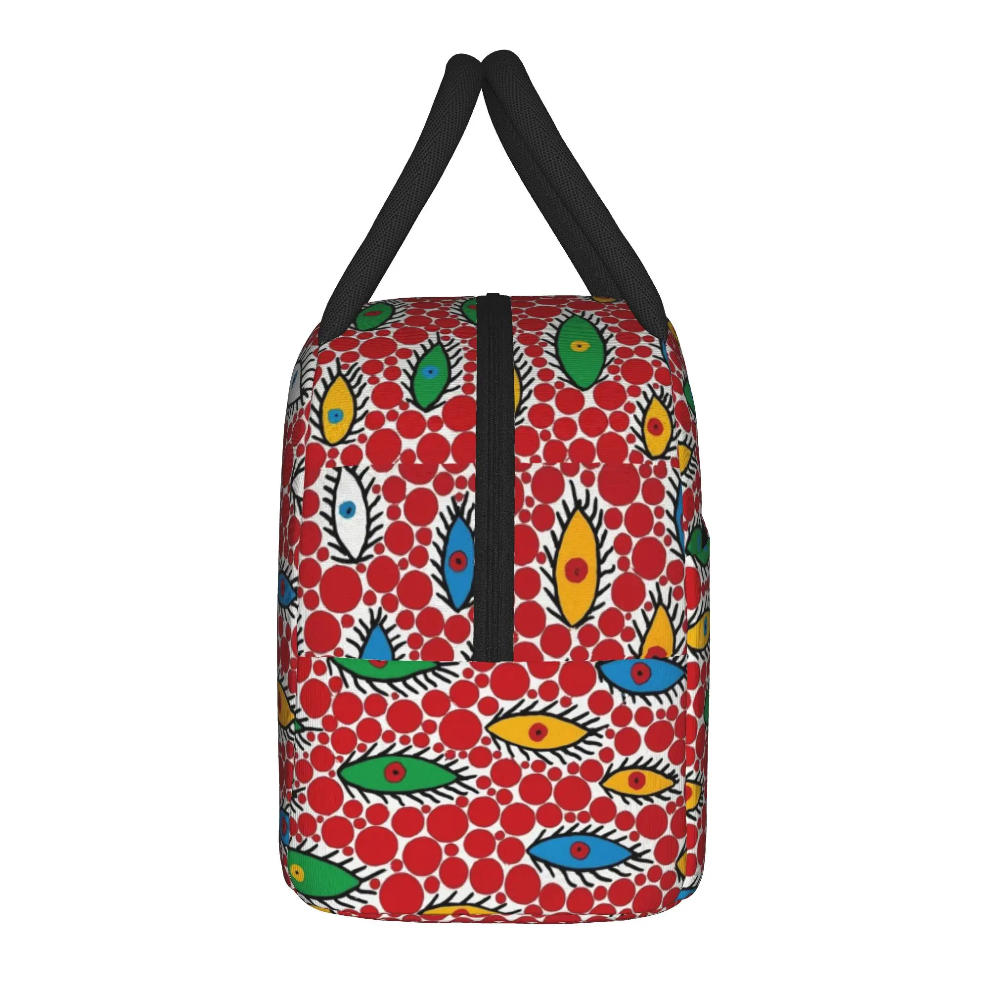 Yayoi Kusama Flaying Eyes Insulated Lunch Bags Cooler Bag Reusable,Lunch Container Polka Aesthetic Large Tote Lunch Box Food Bag