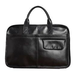 Maleta de couro genuíno para homens, bolsa de grande capacidade bolsa crossbody para laptop de 15,6 polegadas, tendência casual na moda