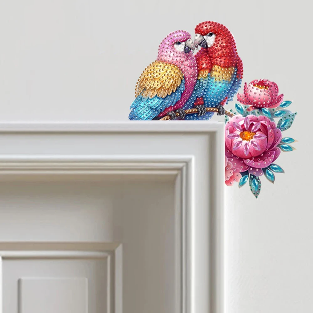 

Flower Parrot 2D Flat Diamond Painting Door Corner Sign DIY Door Frame Decor
