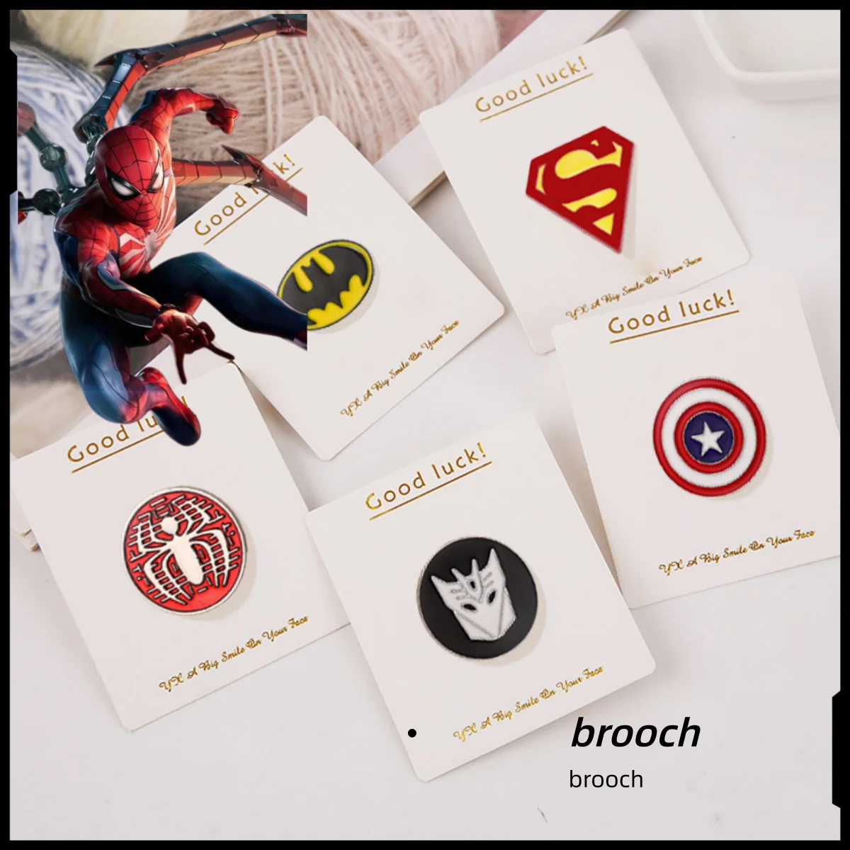 

Броши Marvel: Человек-паук, Бэтмен, Супермен. Значки, украшения для подарочных пакетов, броши для женщин, аниме-значки оптом.