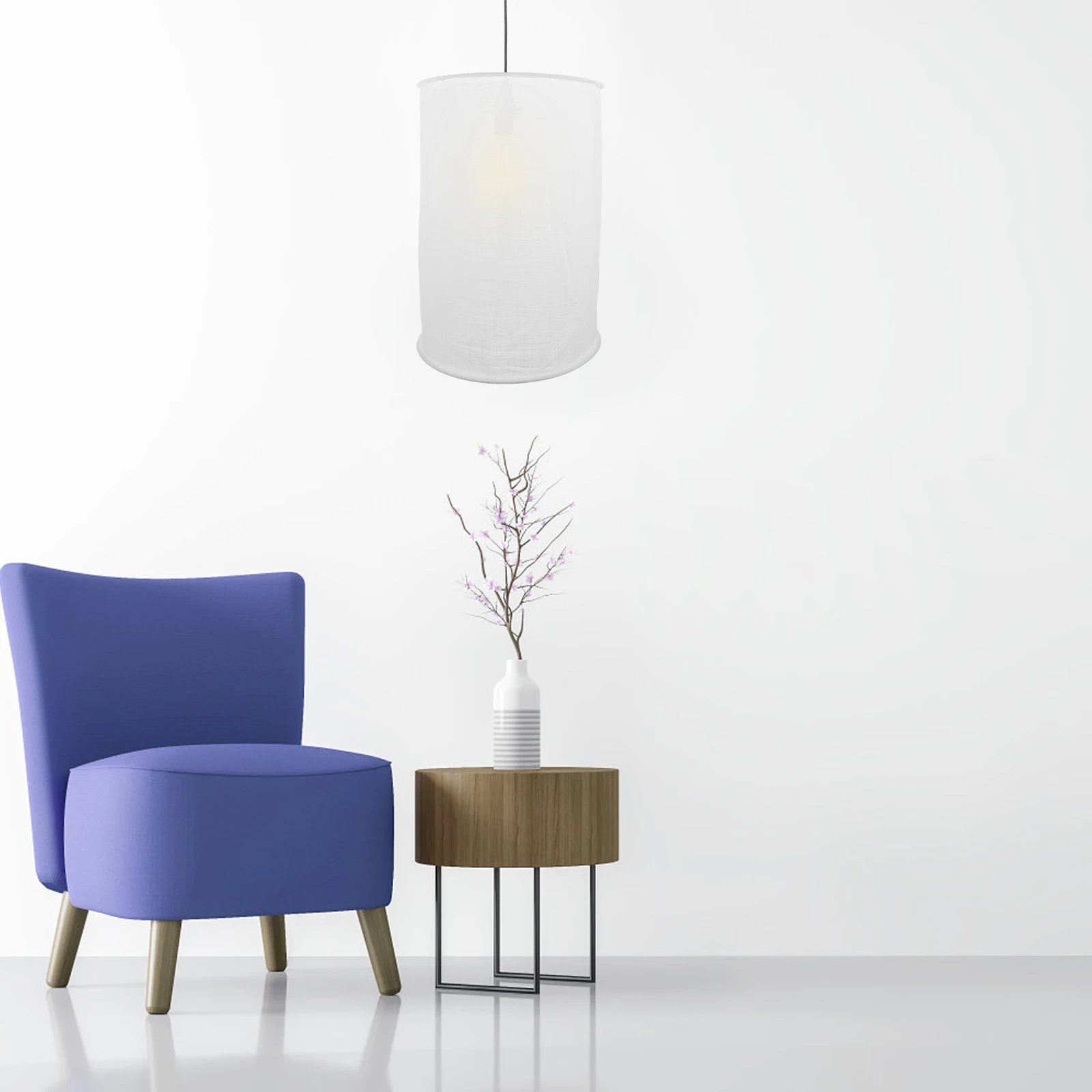 

Folded Fabric Lampshade E27 34cm White Pendant Cover Hanging Lamp Ceiling Light Cloth Shade Chandelier Baby Room Decor