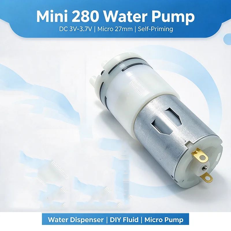 Mini 280 Water Pump DC 3V 3.7V Micro 27mm Diaphragm Pump Self Priming Suction Pump DIY Water Dispenser Machine