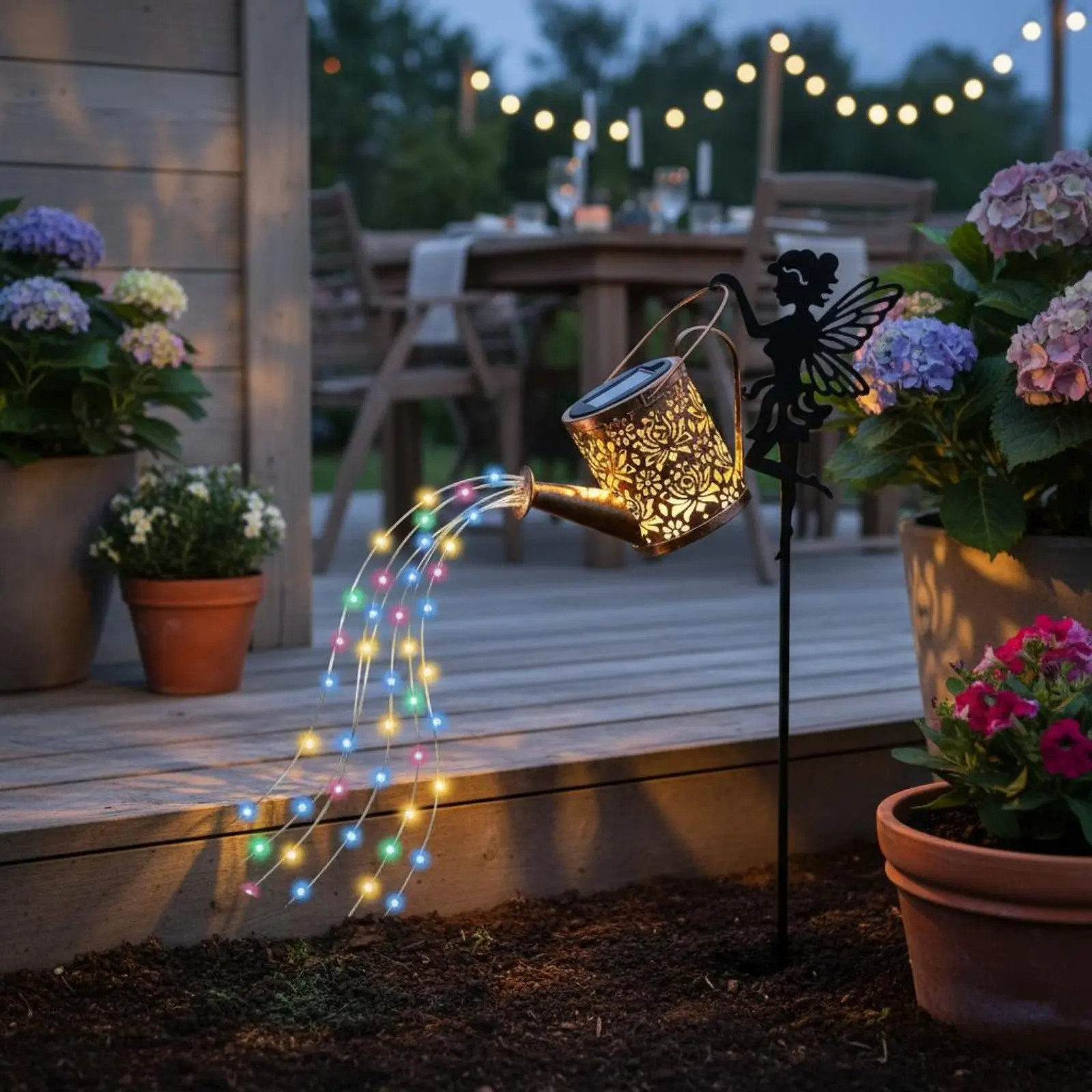 Solar Fairy Watering Can Light Decorative Projection Fairy Watering Can Light Yard Decoration Gift Outdoor Lighting for Patio view 4