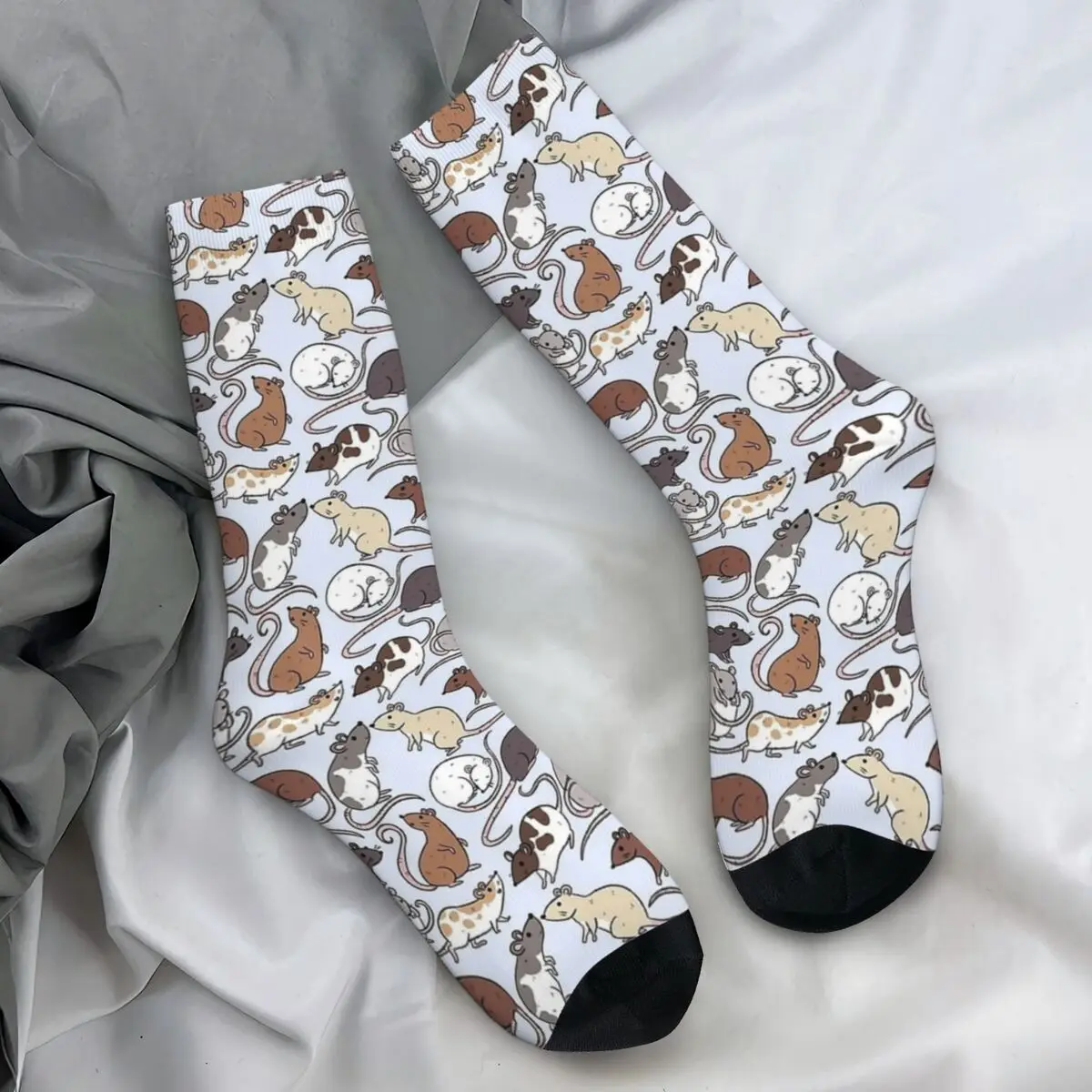 Kawaii ratti topo calze calzini animali da uomo comodi calzini Casual inverno corsa sport calzini antiscivolo regalo di compleanno