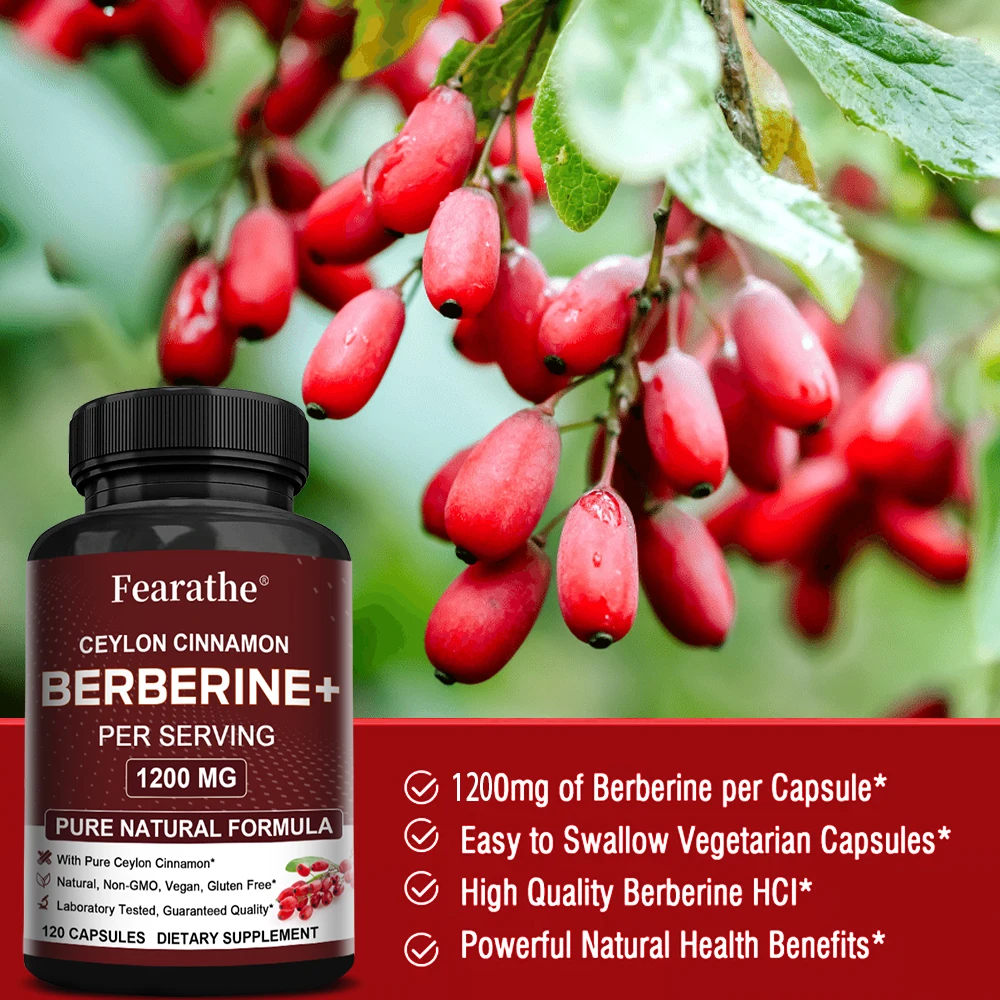 Berberine HCl 1200mg - with Ceylon Cinnamon, Immune System, Cardiovascular Health, Digestion and Intestinal, Antioxidant