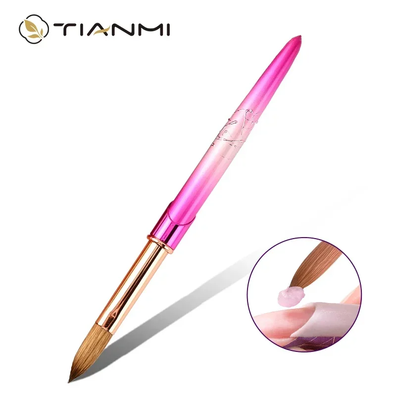 

Rilievo Handle Kolinsky Hair Nail Brush Quality Nail Art Brush Gel Polish Brush Manicure Tools Painting Drawing Nail Pen TIANMI