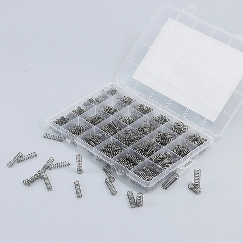 420-teiliges Druck- und Zugfeder-Set, 24 Größen, Edelstahl-Kleinfedern, Hardware-DIY-Werkzeug für Elektronik und Mechanik – Detail 3