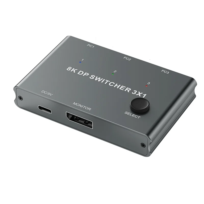 محول A31R-DP مزود بثلاث مدخلات ومخرج واحد لشاشة الكمبيوتر 8K@30 هرتز HD Splitter DP1.4 Switcher