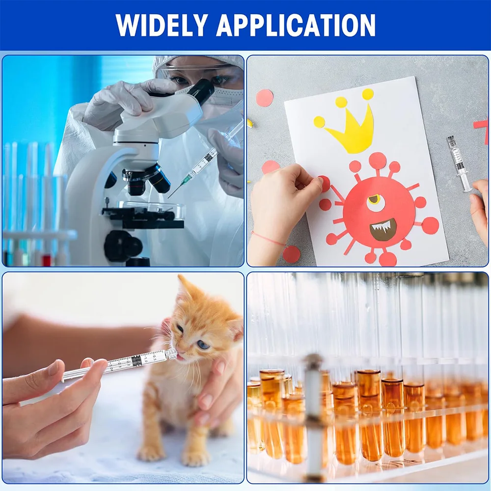 1ml Glass Luer Pet Food Measuring Tool Reusable Glass Measuring Tool for Arts and Crafts, Thick Liquids, Oil, Glue, Ink view 6