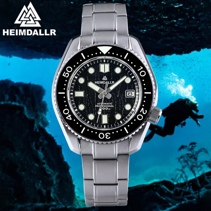 HEIMDALLR Automatic Mechanical Diving Watch NH35A Movement Sapphire Mirror Ceramic Bezel 30Bar Waterproof Original Mens Watches