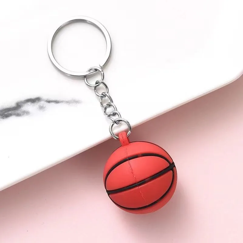 Mini Simulation Football Basketball Keychain Tennis Rugby Creative Key Ring Backpack Pendant Sports Accessories Souvenir Gift
