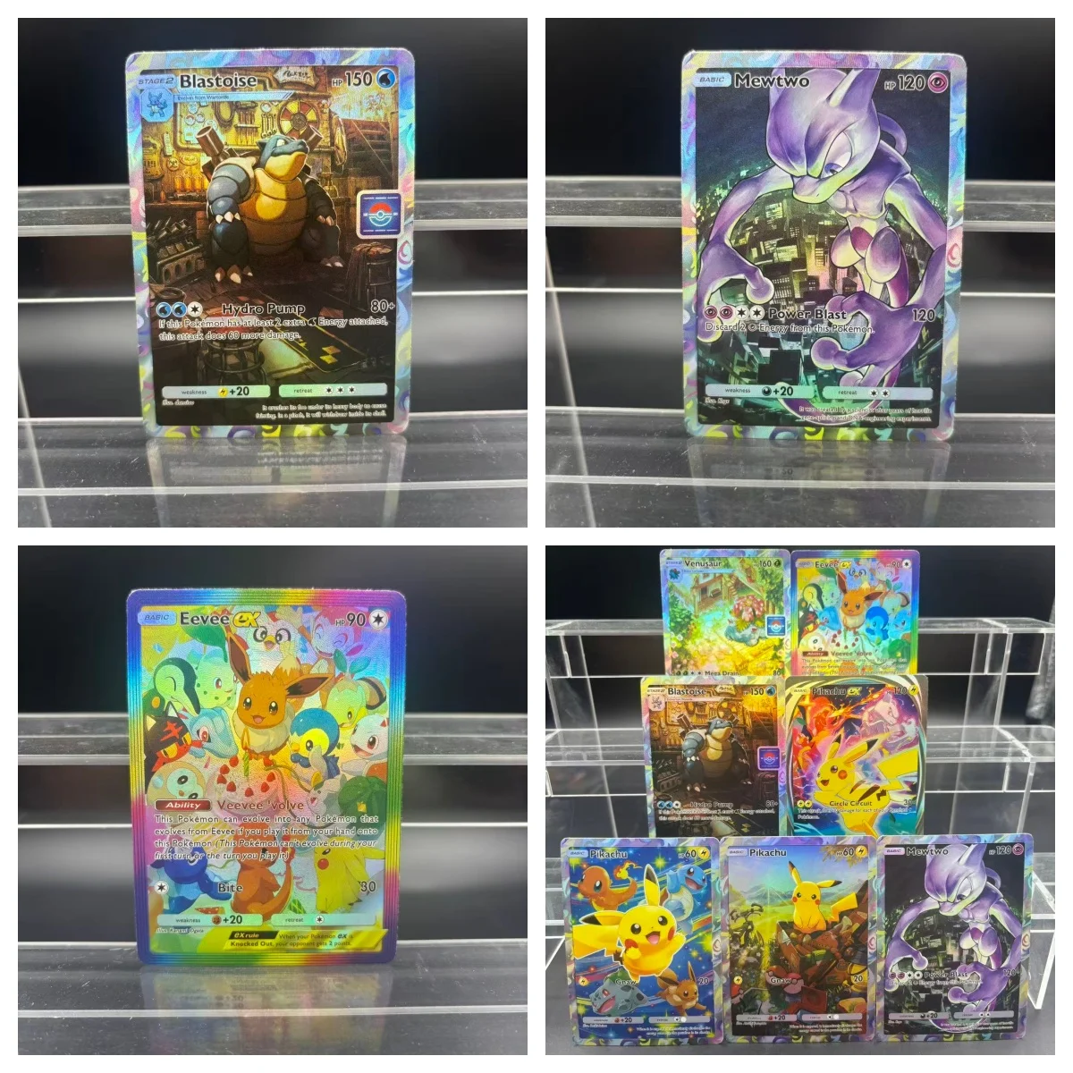 DIY TCG POCKET Collection Cards Blastoise Venusaur Eevee Self Made Single Card Classic Game Anime Card Gift Toy