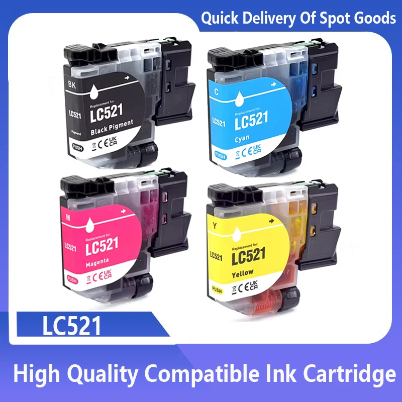 

LC-521 LC521 LC 521 Compatible Ink Cartridge For Brother DCP-J11260W J1310DW J1313DW J1360DW J1460DW printer