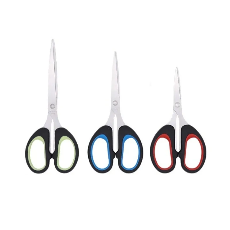 

Rubber and Plastic Office Scissors, Stainless Steel Household and Civilian Office Scissors, Office Affairs Scissors Random Color