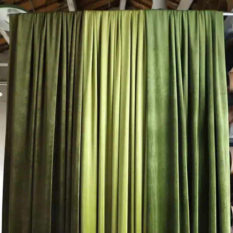 Vintage Green Velvet Fabric for Formal Dress Backdrops Wedding Party Decoration Curtain Cloth Drap Handmade DIY Material