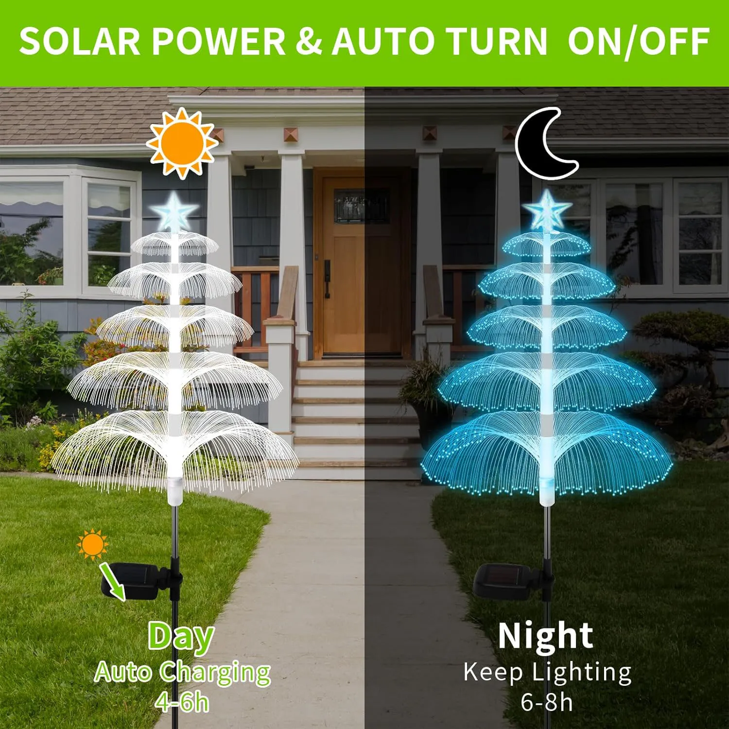 Solar Jellyfish Lamp Landscape Light IP65 Waterproof RGB Color Changing Jellyfish Light Xmas Tree Garden Light for Pathway Lawn