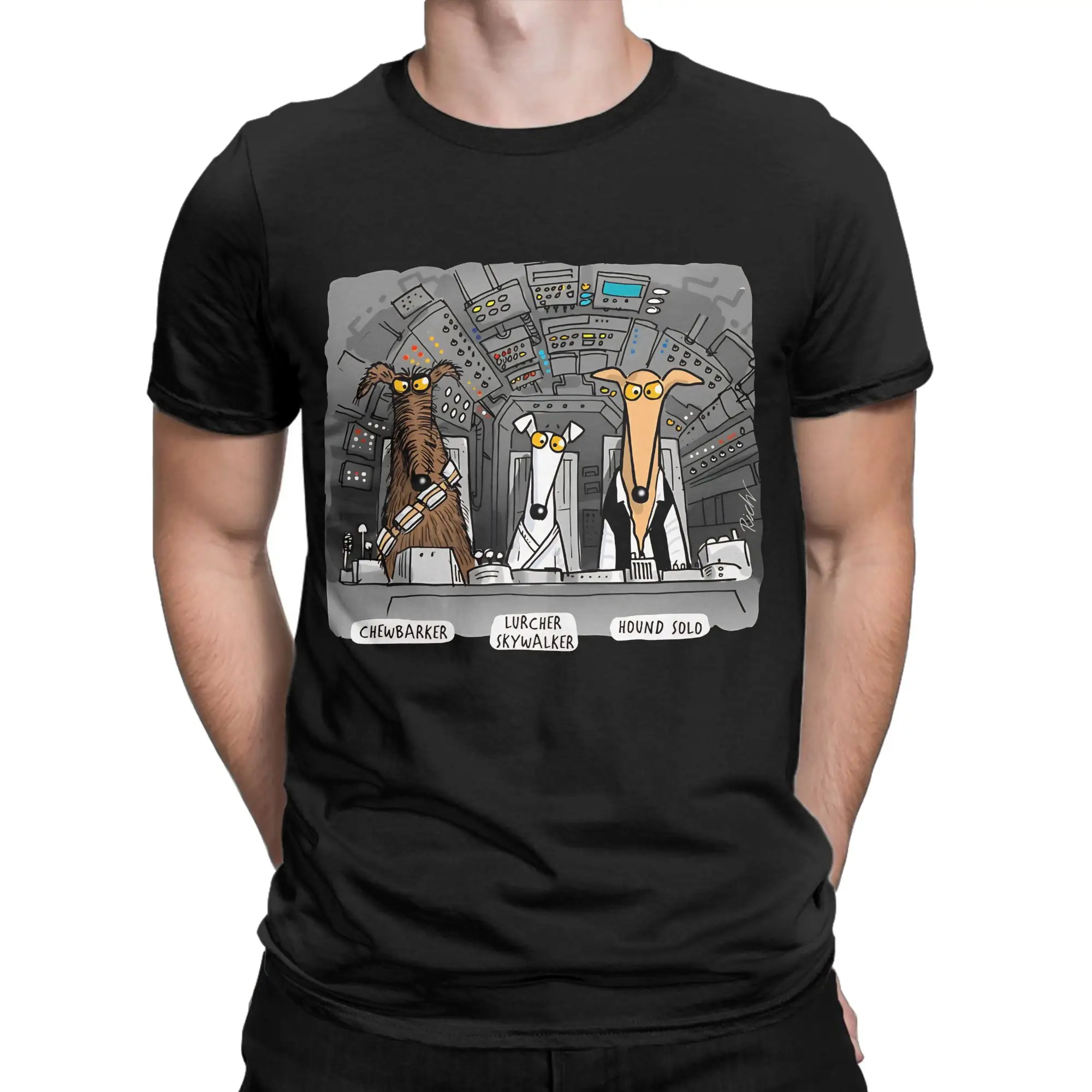 Hound Solo Tee Funny 100% Cotton T-Shirt whippet Tops Tees For Men
