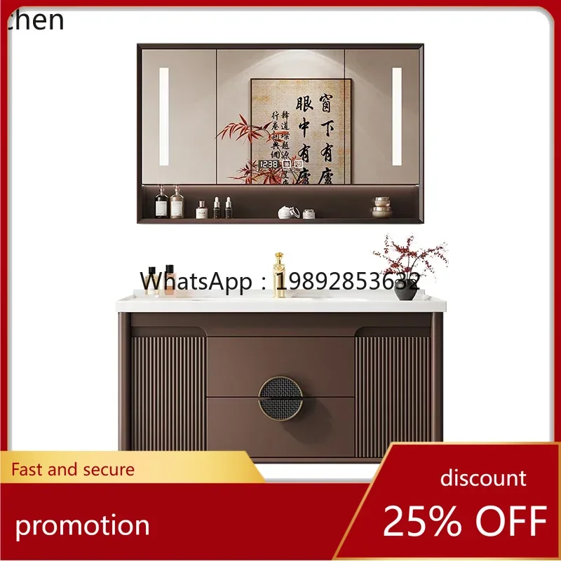 

bathroom cabinet combination ceramic integrated basin solid wood bathroom washbasin