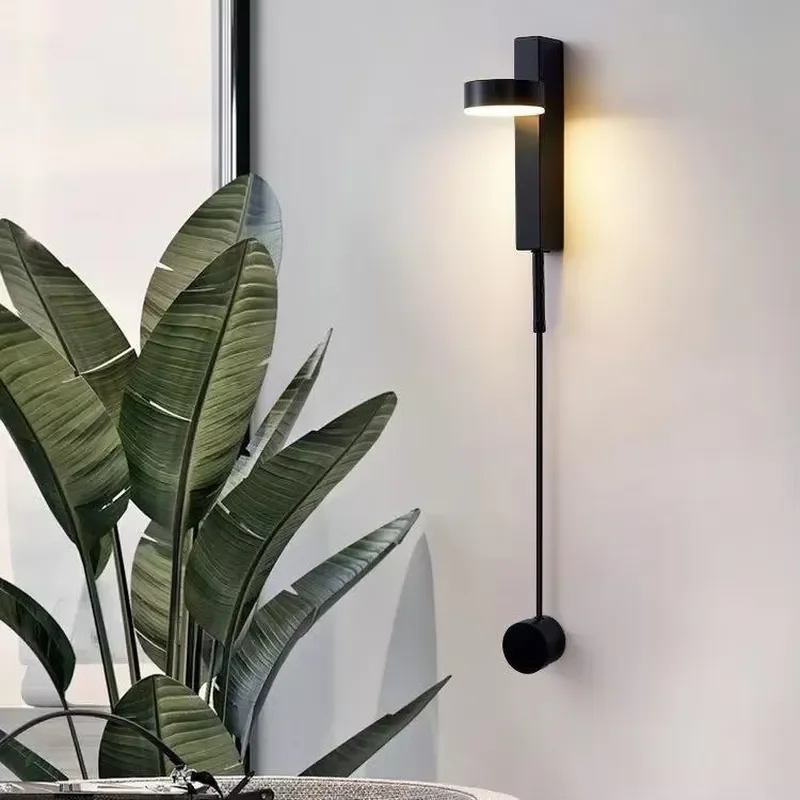 Modern Nordic Black Wall Lamp LED Creative Decoration Light for Living Room Bedroom Family Home Fashion Station Fixture
