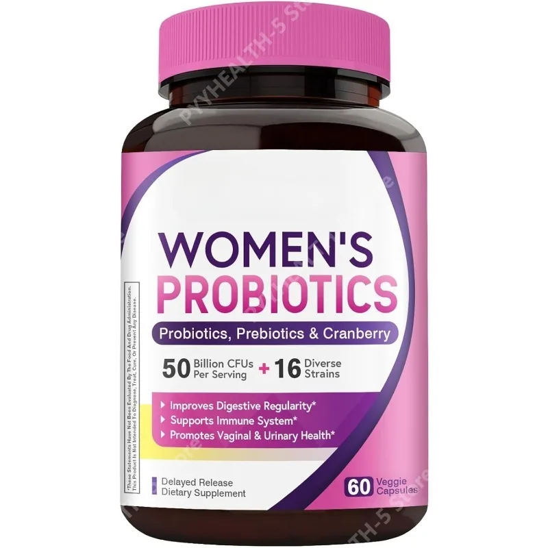 

Женский пробиотик 50 миллиардов КОЕ, 16 штаммов с пребиотиками и клюквой – для пищеварения и ежедневного поддержания здоровья – 60 капсул
