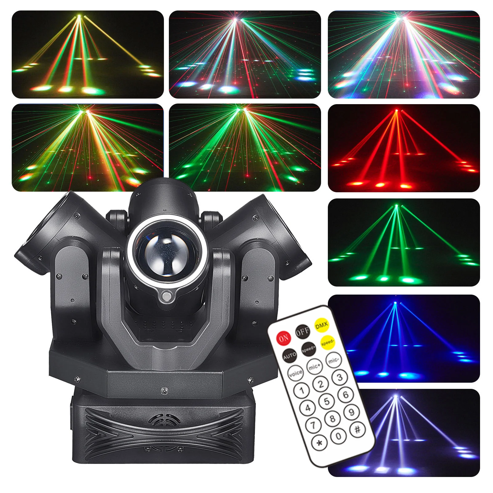 

150W Laser Moving Head Beam Light RGBW 4-in-1 Effect Light DMX512 Remote Control DJ Disco Bar Dance Floor Christmas Party Light