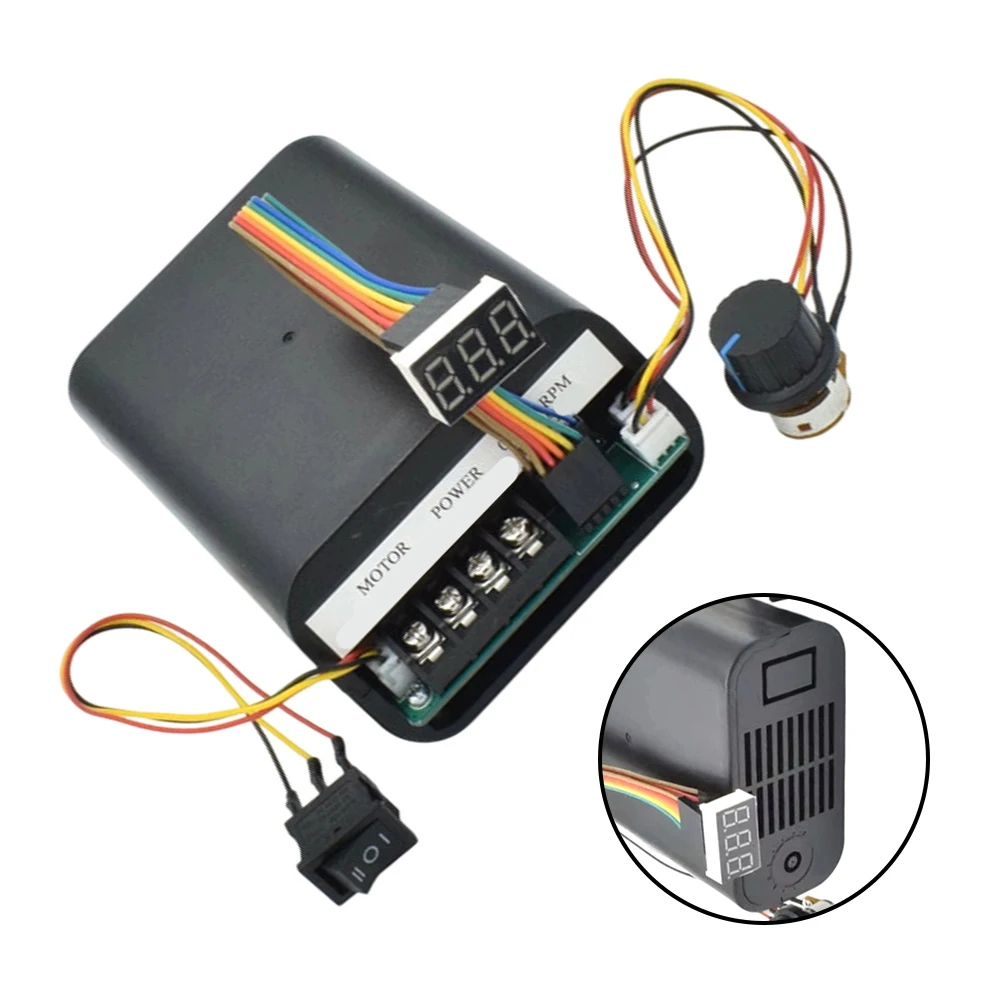 

Цифровой регулятор скорости двигателя постоянного тока PWM 10-55В 60А, 0-100% об/мин, с LED-дисплеем