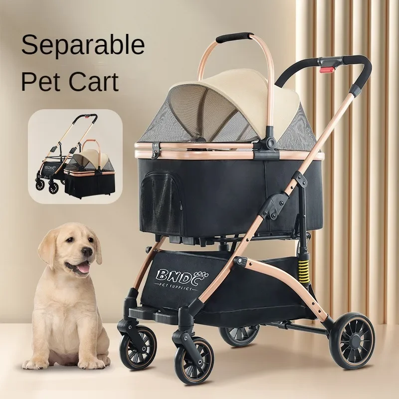 Outdoor Detachable Basket-type One-click Storage Pet Car Universal Cat and Dog Large Space Comfortable Pet Car Foldable Pet Car